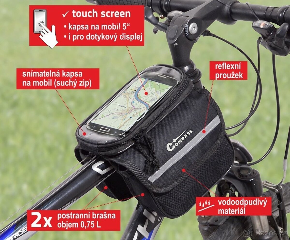 Cyklotaška Cyklobrašna na rám s pouzdrem na mobil (nová)