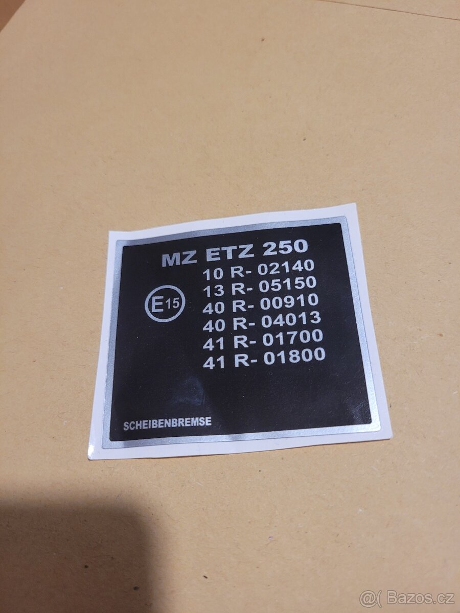 Mz etz 250 nálepka.