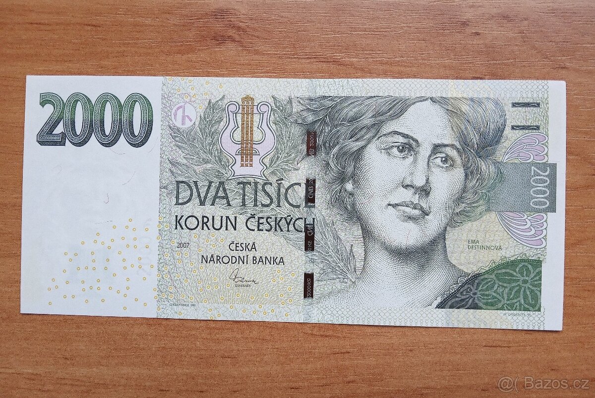 Bankovka 2000 Kč 2007 série F 04 stav N/N