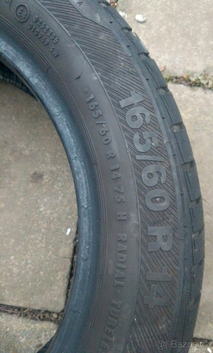 Barum Blillantis 2 165 /60 R14 letní prodám
