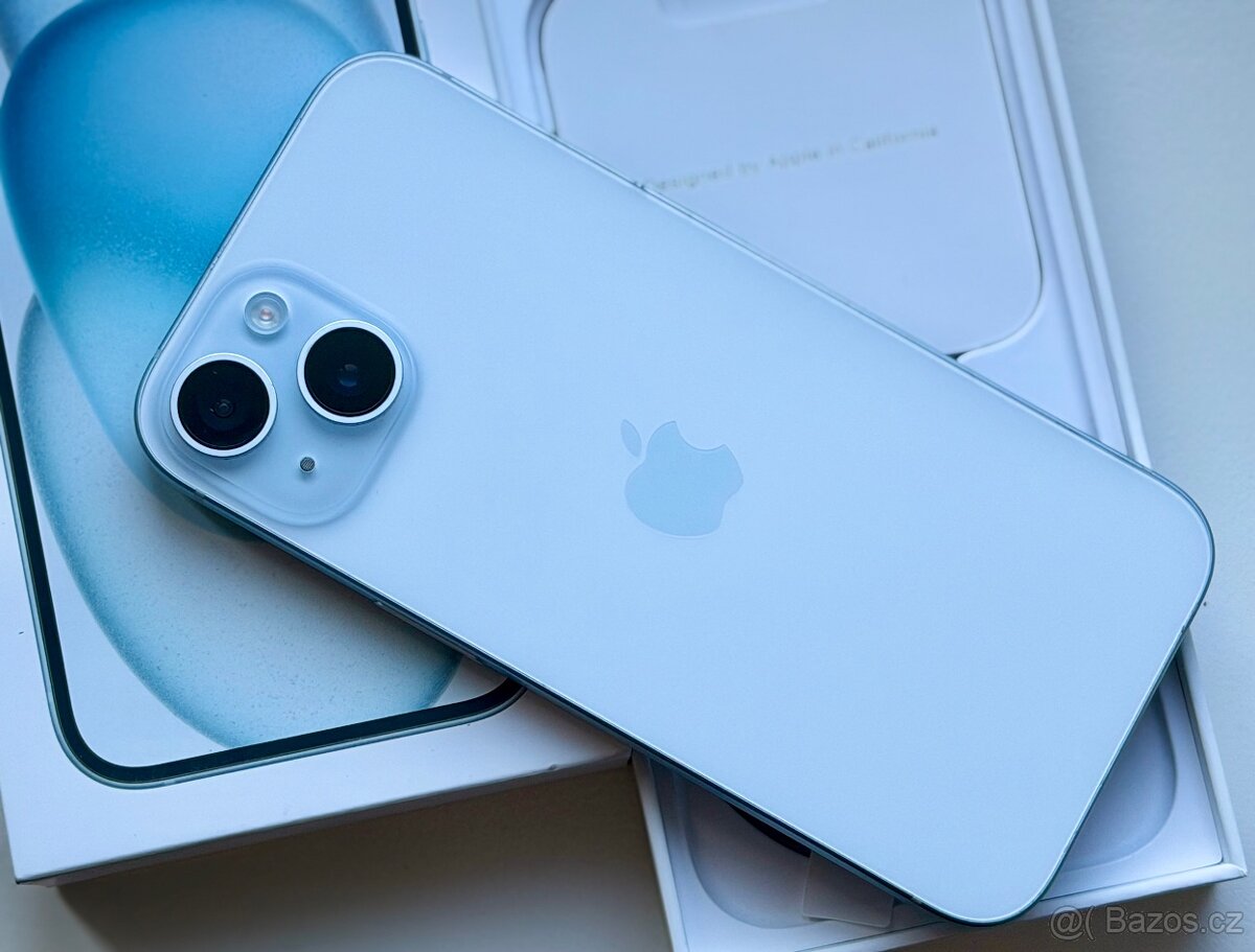 iPhone 15 Blue BATERIE 100% TOP