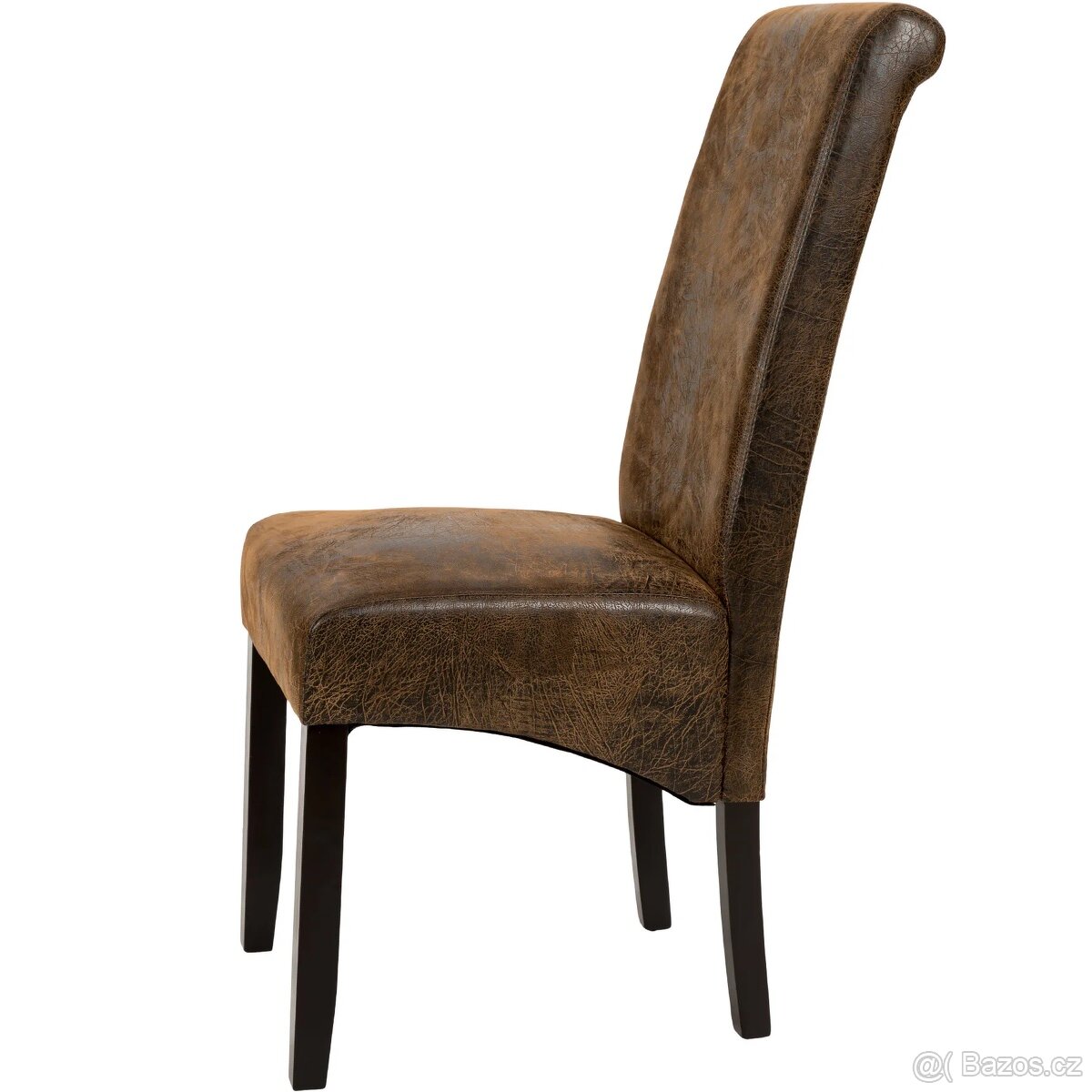 Jídelní židle ergonomická, masivní dřevo vintage hnědá