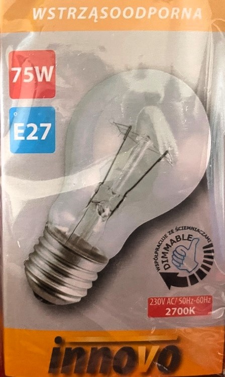 Žárovka E27 75W a 60W