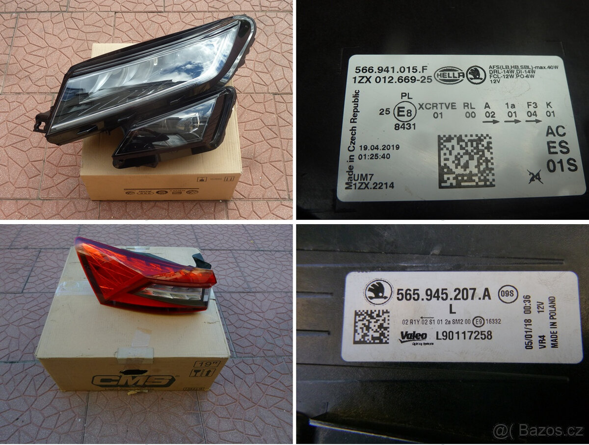 Škoda Kodiaq orig světlo lampa 566941015F 565945207A
