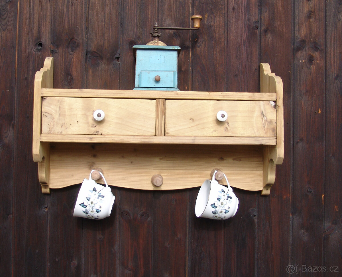 Starožitná polička s šuplíky