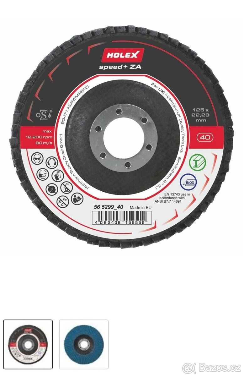 Brusné lamelové kotouče ,HOLEX´ 40 zrnitost