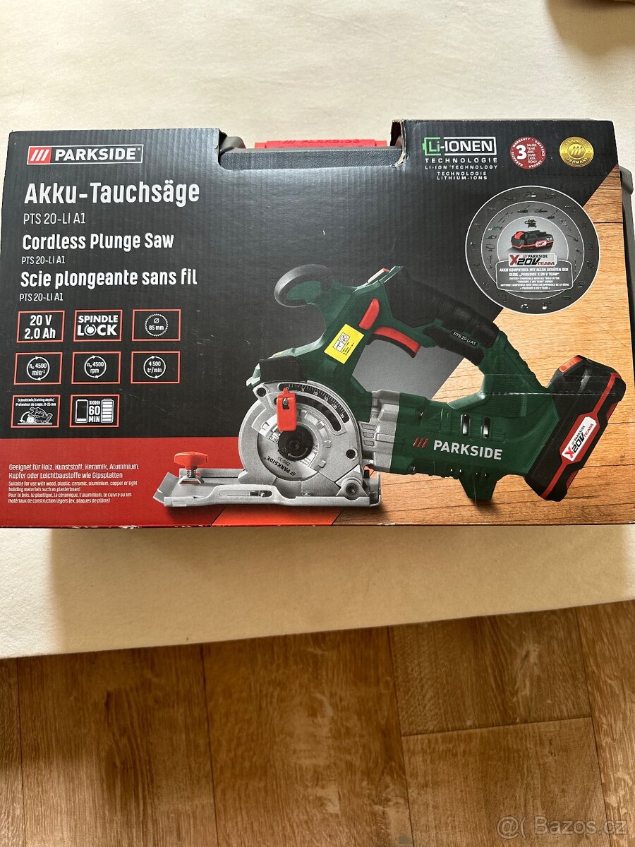 Parkside aku ponorná ruční pila 20V