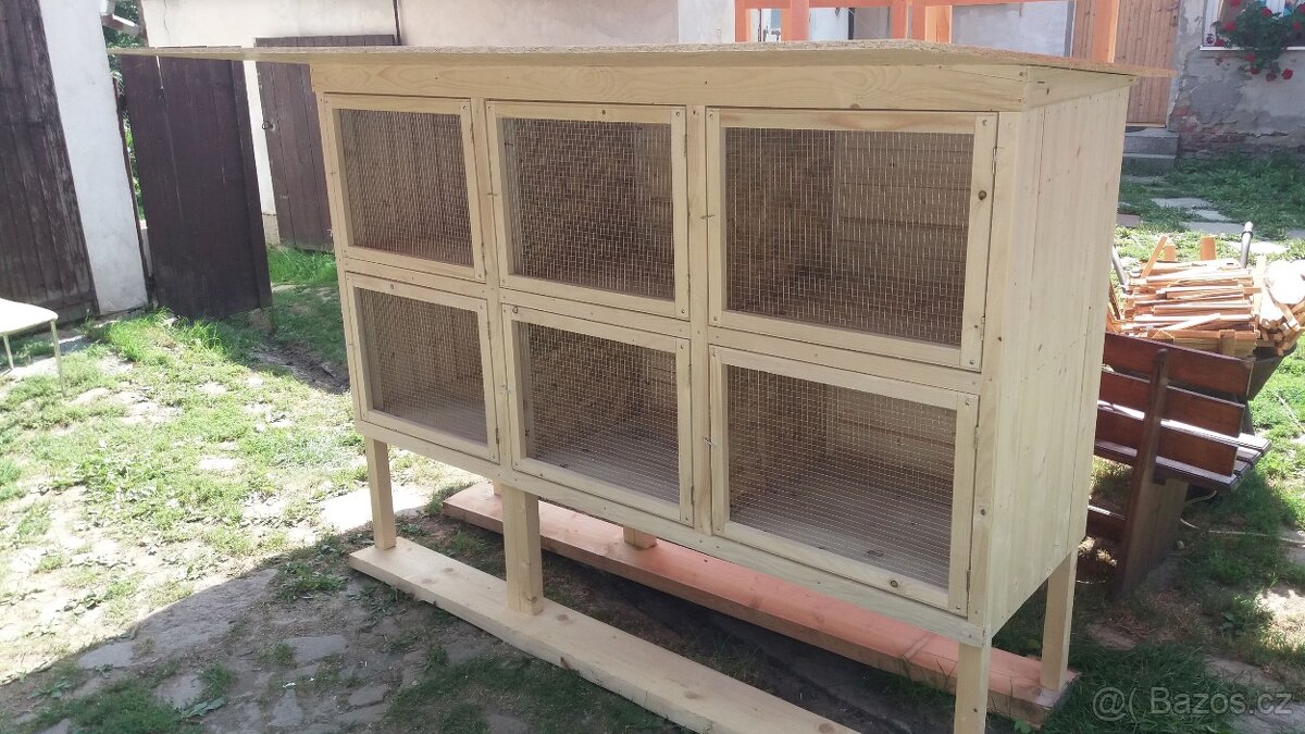Králíkárna 6 kotcová ležatá