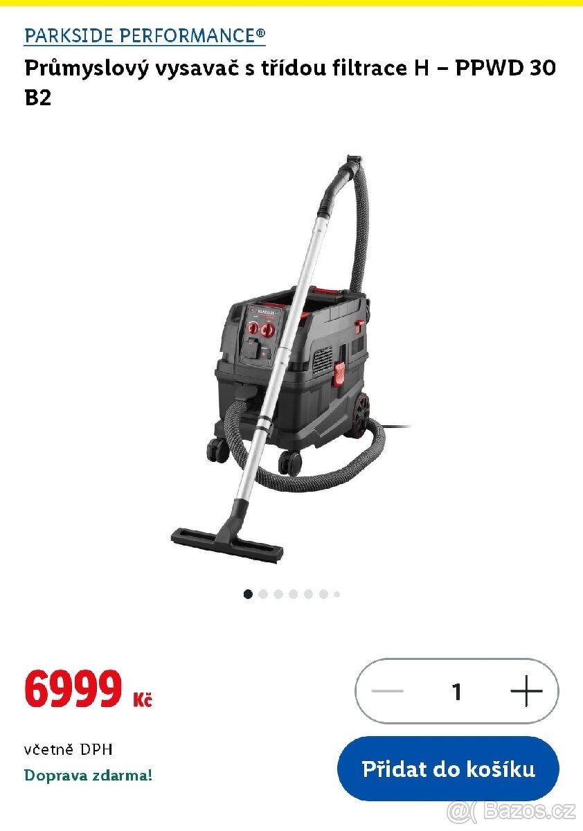 Průmyslový vysavač PARKSIDE Performance s třídou filtrace H