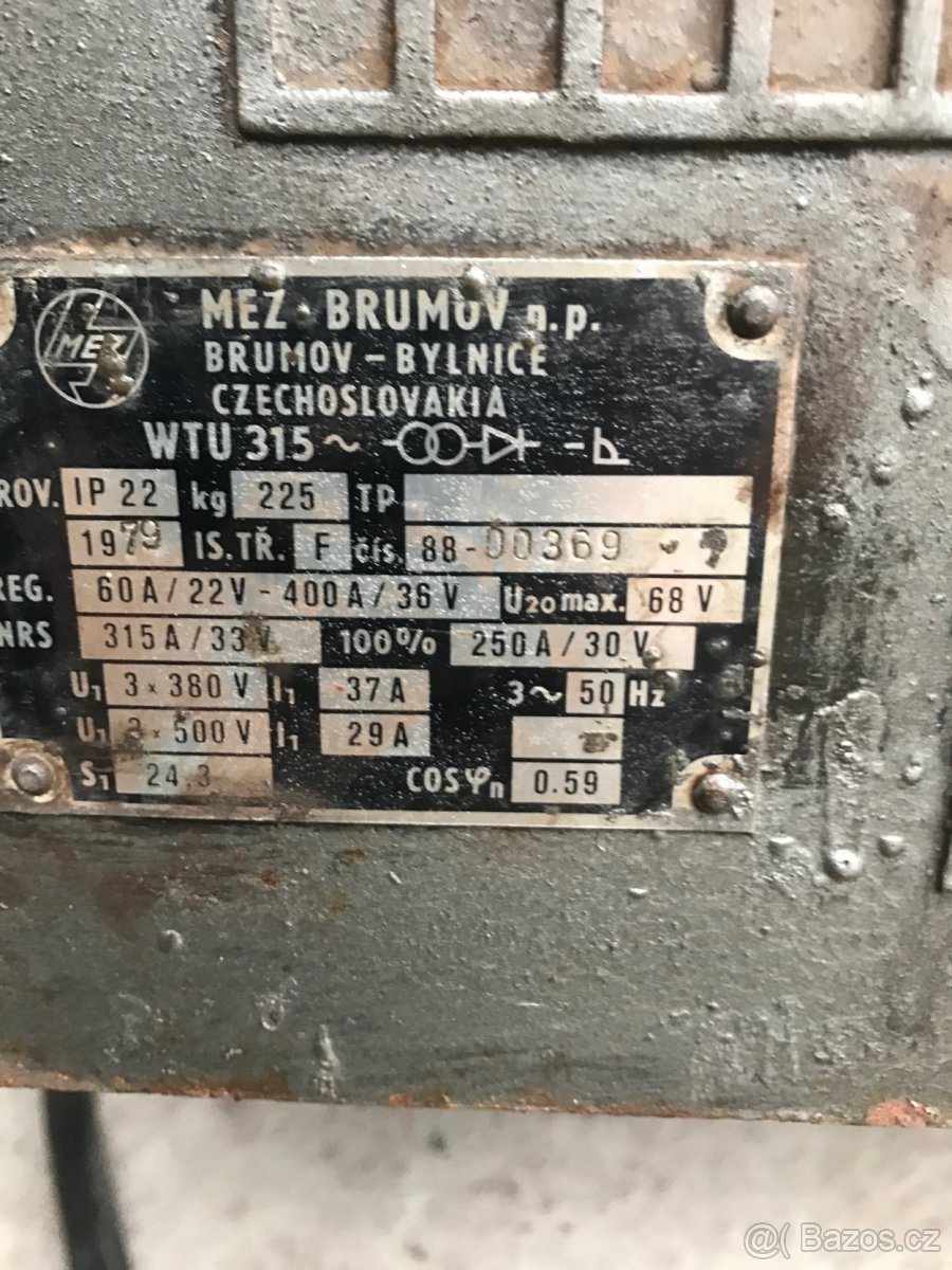 Elektrosvarecka WTU 315, 10- 400A