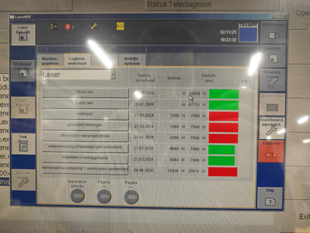 Laserový stroj TRUMPF TruLaser 3030, použitý, z roku 2009.