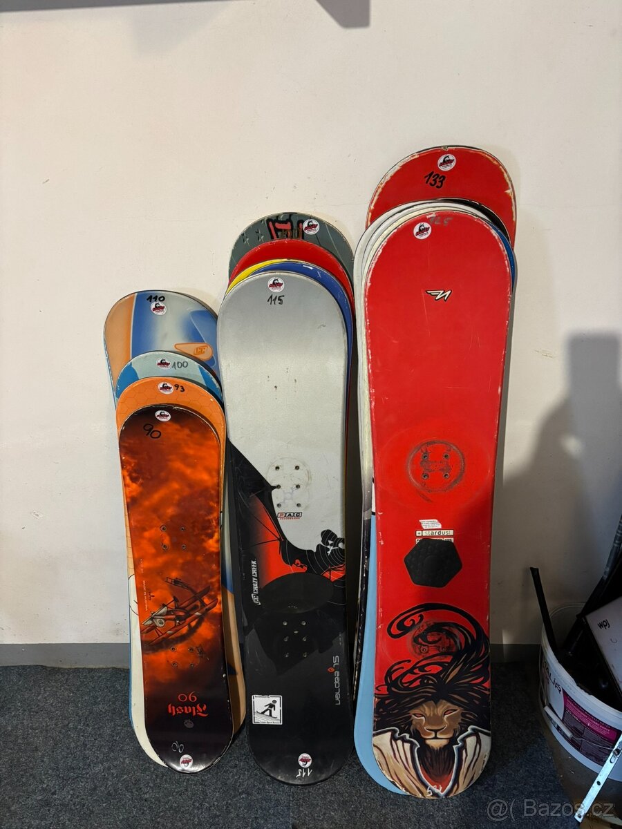 Snowboardy dětské různé velikosti - použité, ale servisované