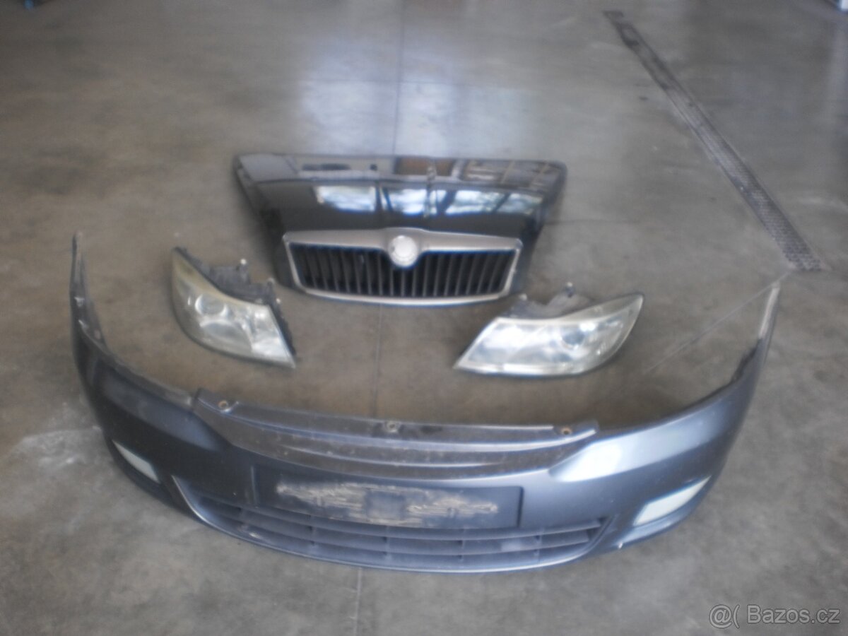 Přední část Octavia II Facelift.Kapota,maska,světla,nárazník