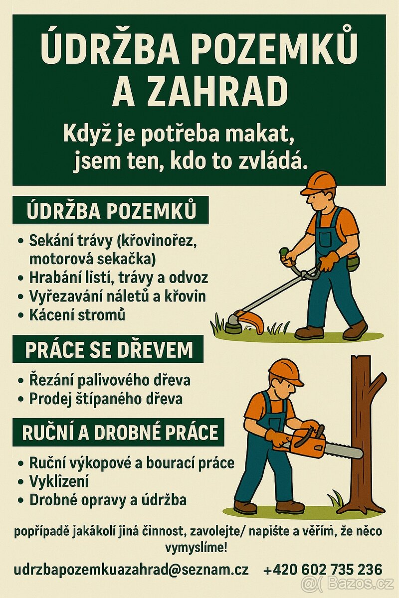 Sekání zahrad / zelných firemních ploch / práce okolo domu