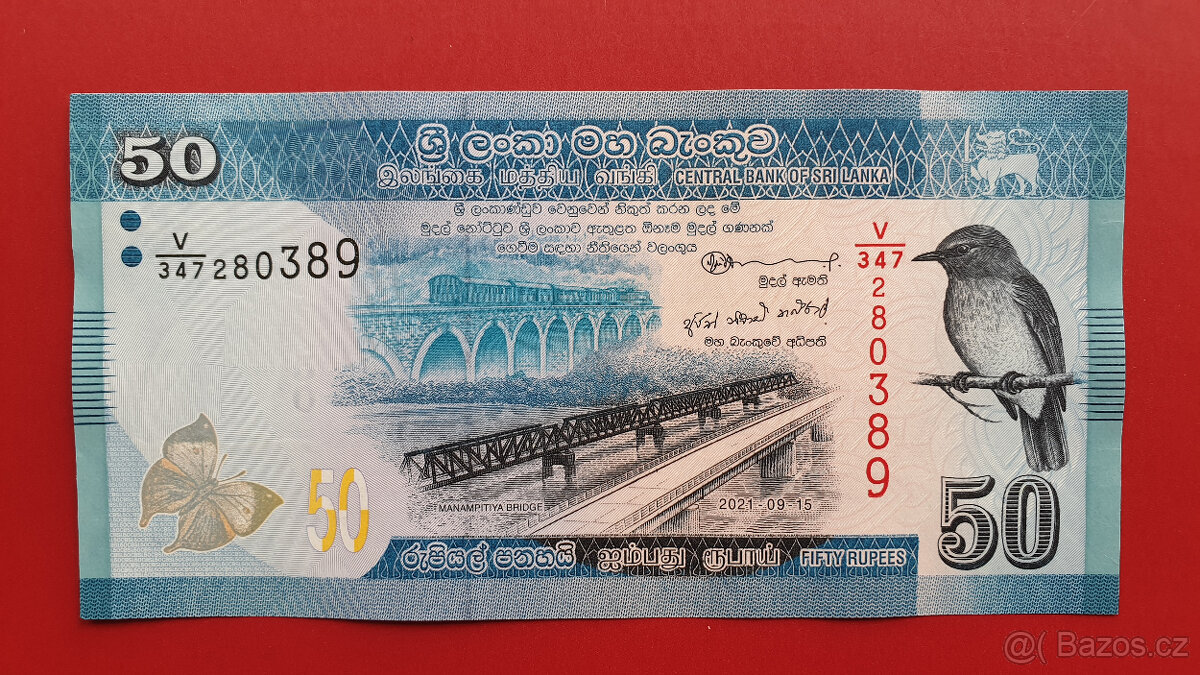 Bankovka Srí Lanka 50 Rupees rok 2021 UNC