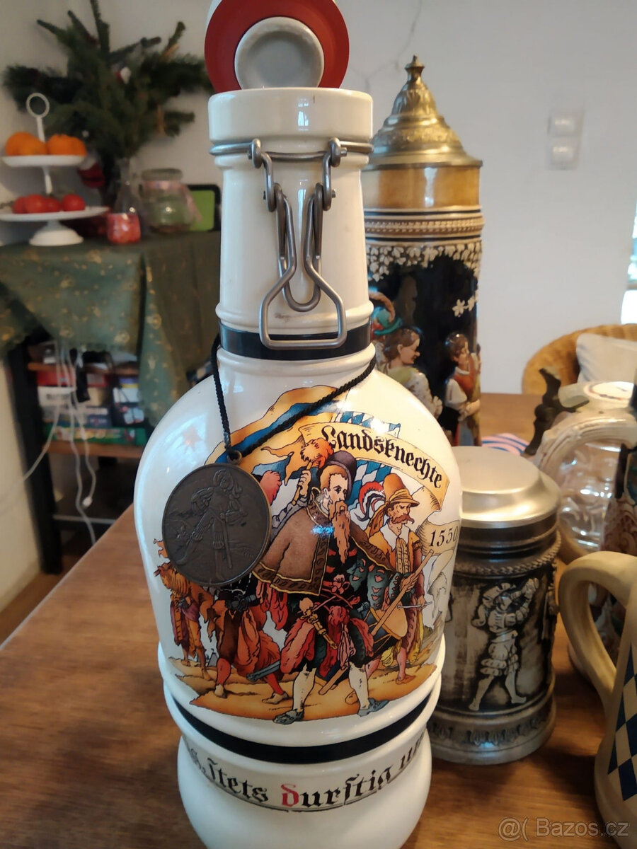 Velký pivní malovaný korbel Německo