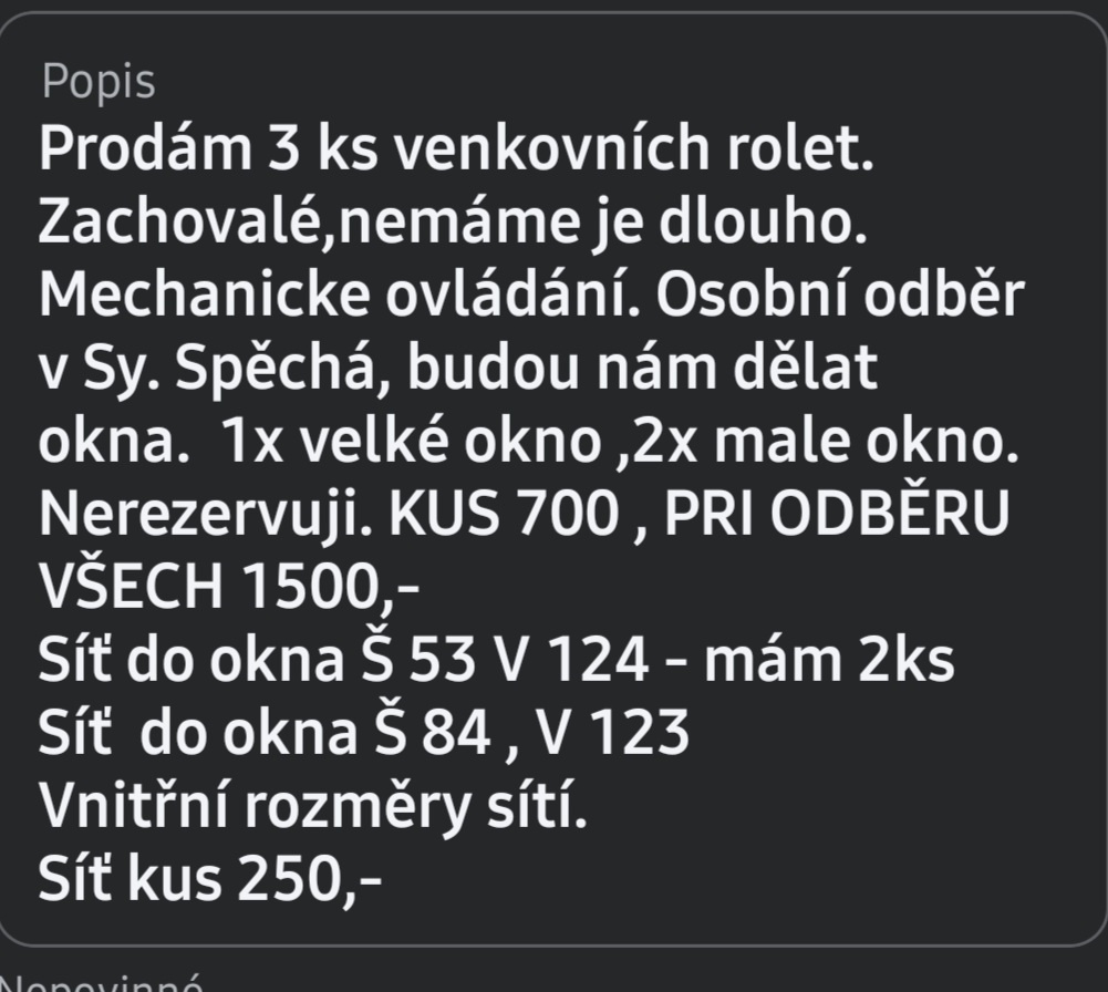 Venkovni rolety a sítě do oken