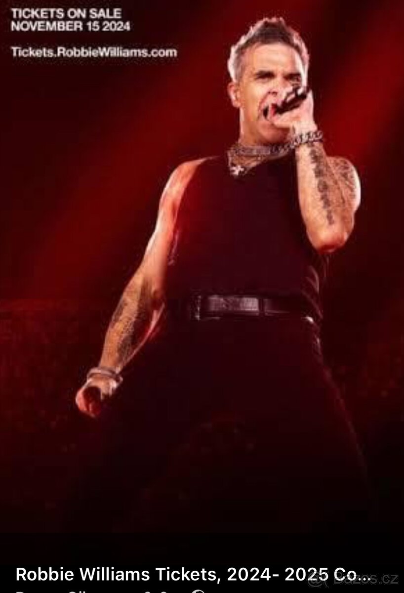 Prodam lístky na koncert Robbieho Williamse