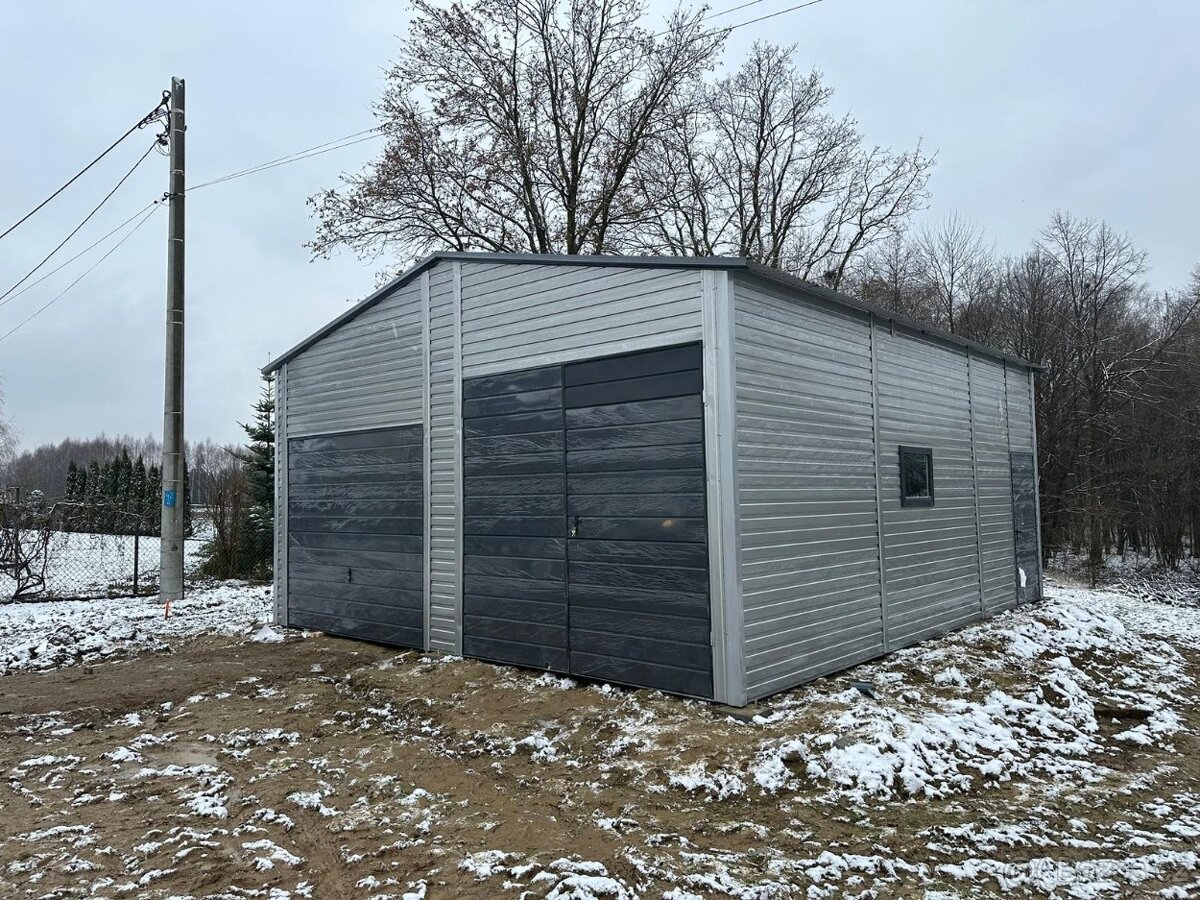 Plechová garáž 6,5x8m