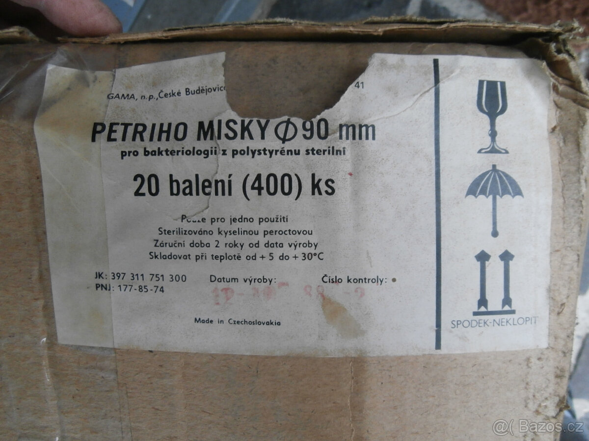 Petriho misky 90 mm balení 20 ks za  90 kč