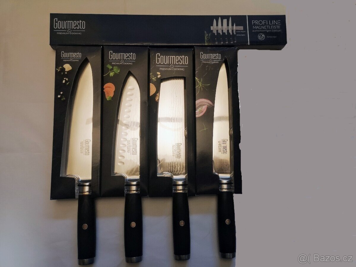 Sada profesionálních nožů z damaškové oceli VG10 + lišta