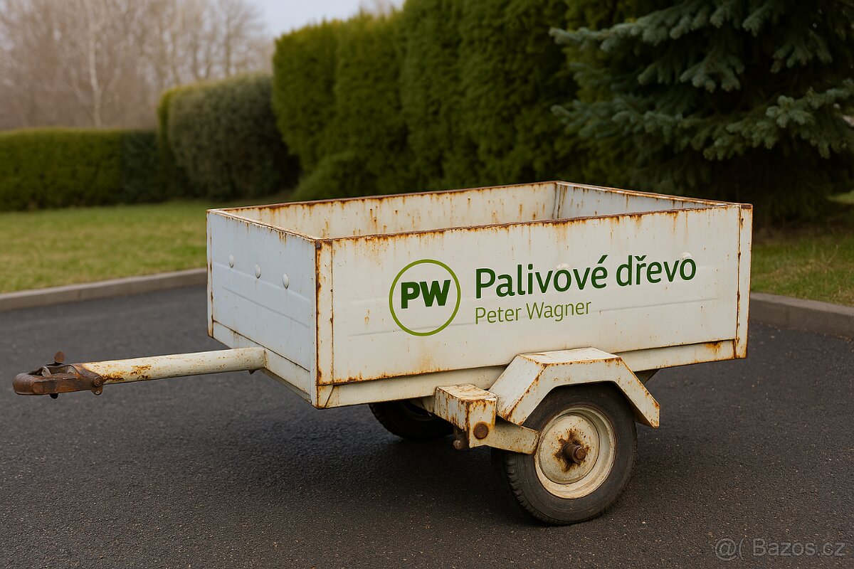Prodám plechový přívěsný vozík – starší, robustní konstrukce