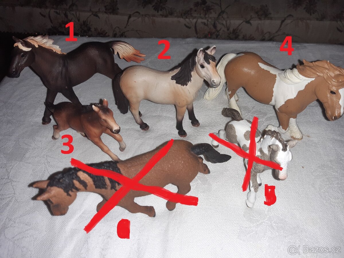 3. Koně zn. Schleich, Mustang, Tinker v zachovalém stavu