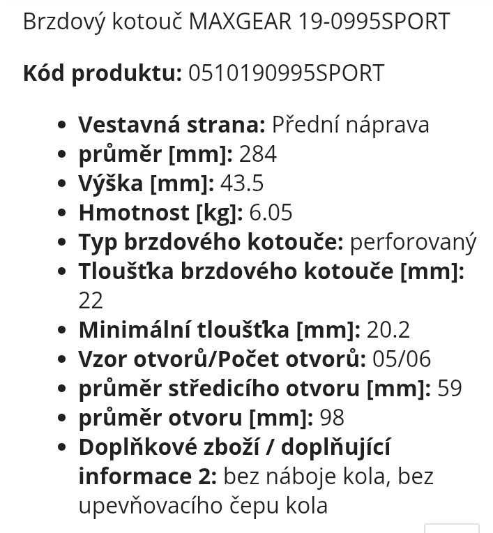 Přední sportovní kotouče Opel Astra,Chevrolet