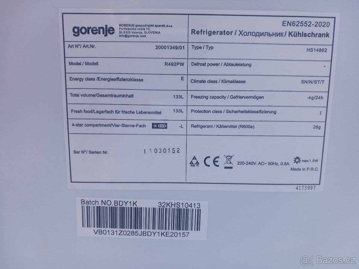 Lednička Gorenje