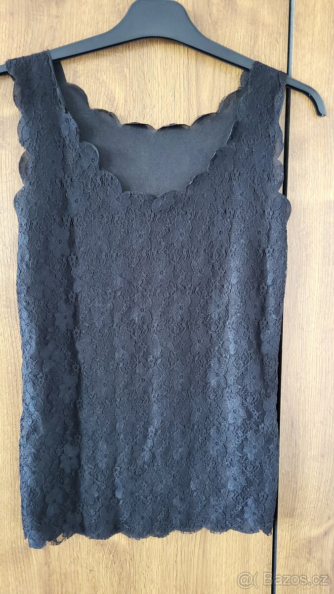Dámský krajkový top bez rukávů, nový, vel. S