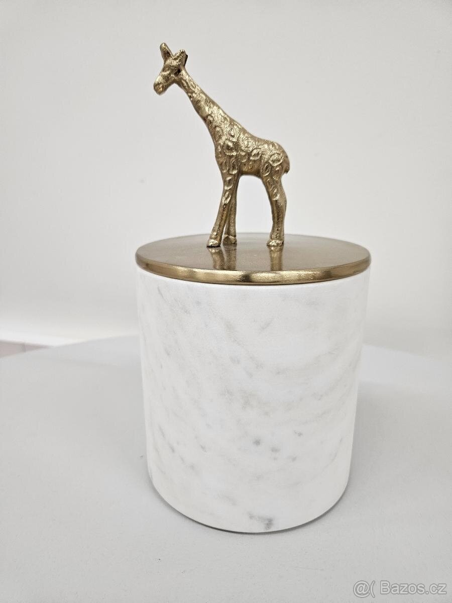 Papillon - mramorová dóza, žirafa, RARITA, 30 cm (NOVÉ)