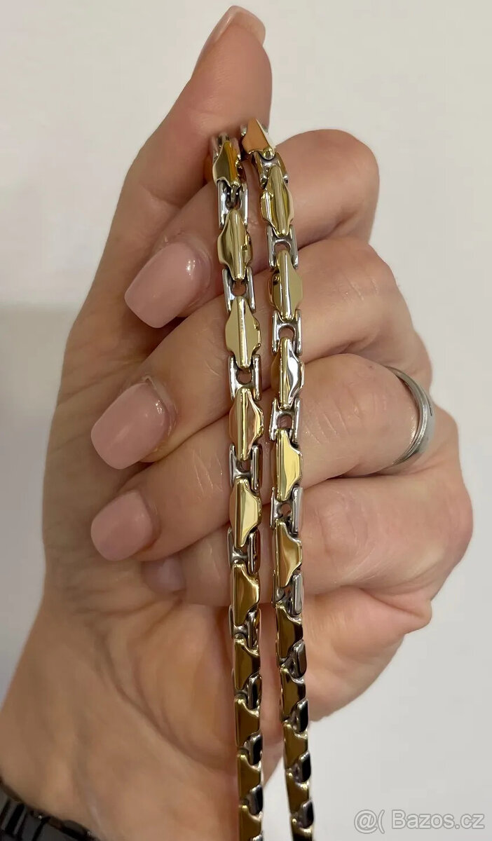 NOVÁ Skutočne nádherná, výrazná zlatá retiazka - Korai