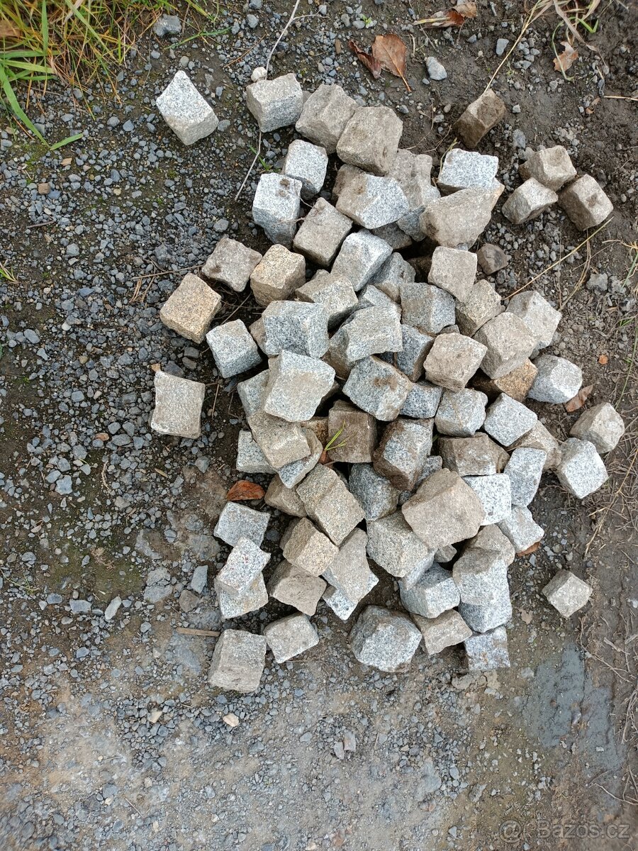 Žulové kostky, žulova dlažba, 6cm x6cm