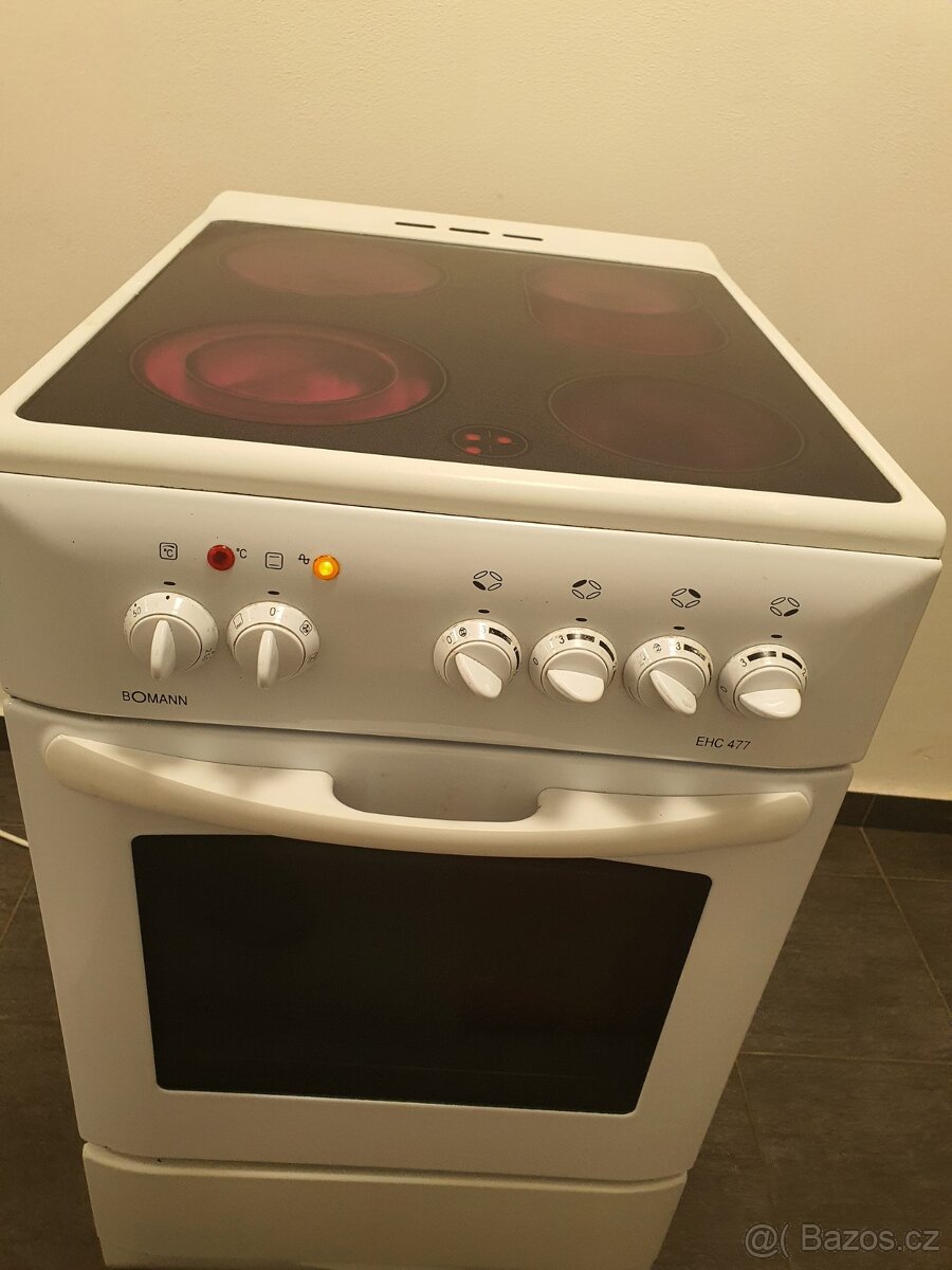 sklokeramický sporák, 50cm, multifunkční