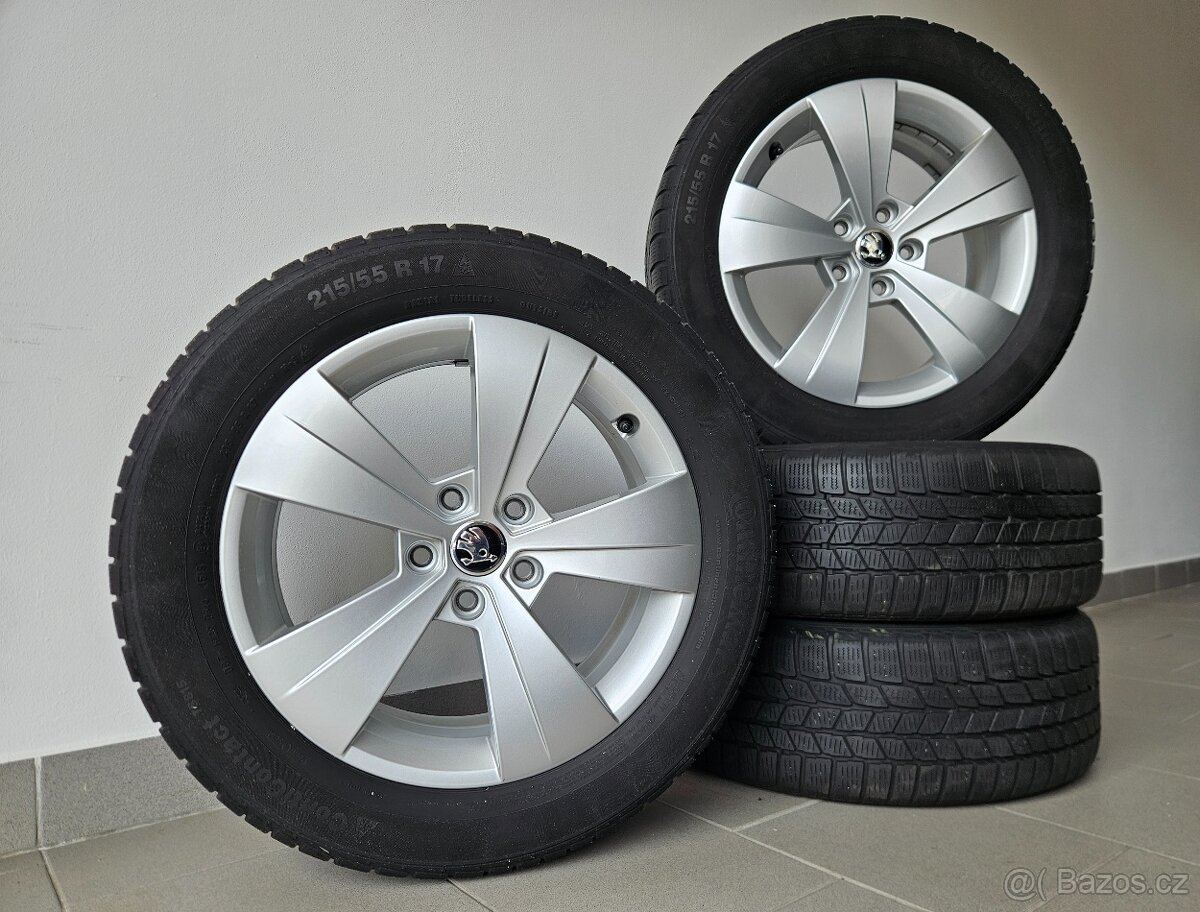 Orig. Skoda 5x112 Zimní Continental 215/55/17 Top