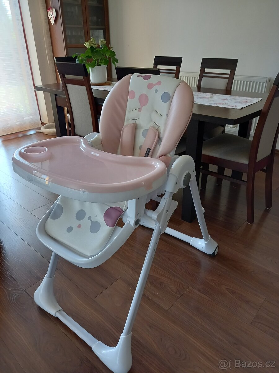 Jídelní židlička Kinderkraft Yummy pink