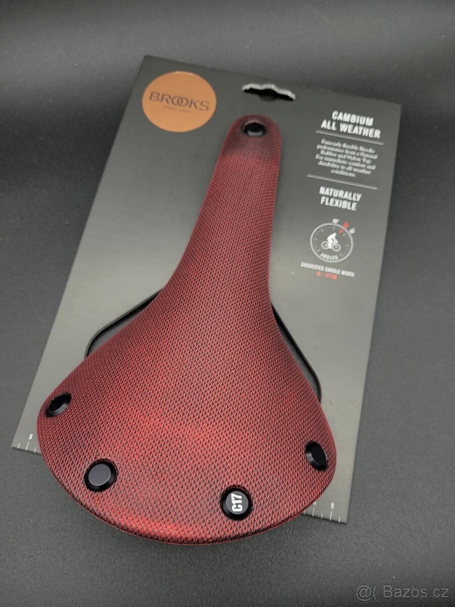 Sedlo Brooks Cambium C17 All Weather, červená barva, nové