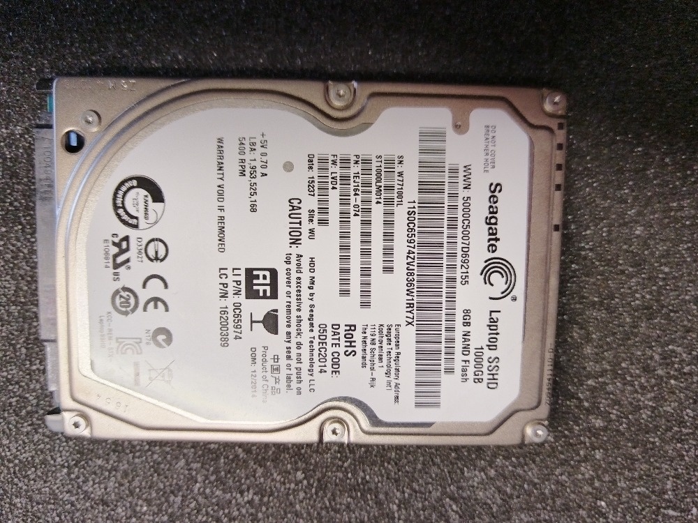 HDD Seagate 2,5" SSHD 1000GB -8GB Nano Flash