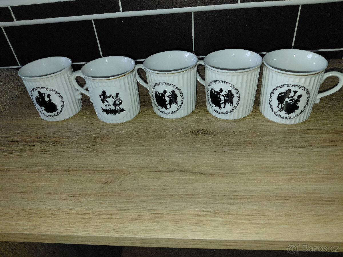 Retro hrnky Rokoko 5ks