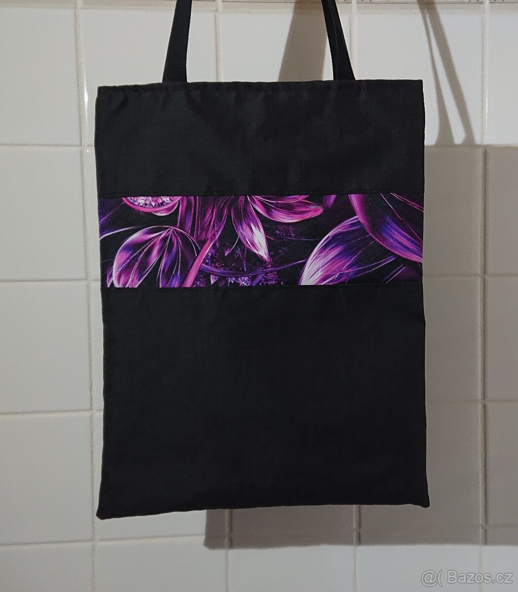 Nákupní taška fialový květ
