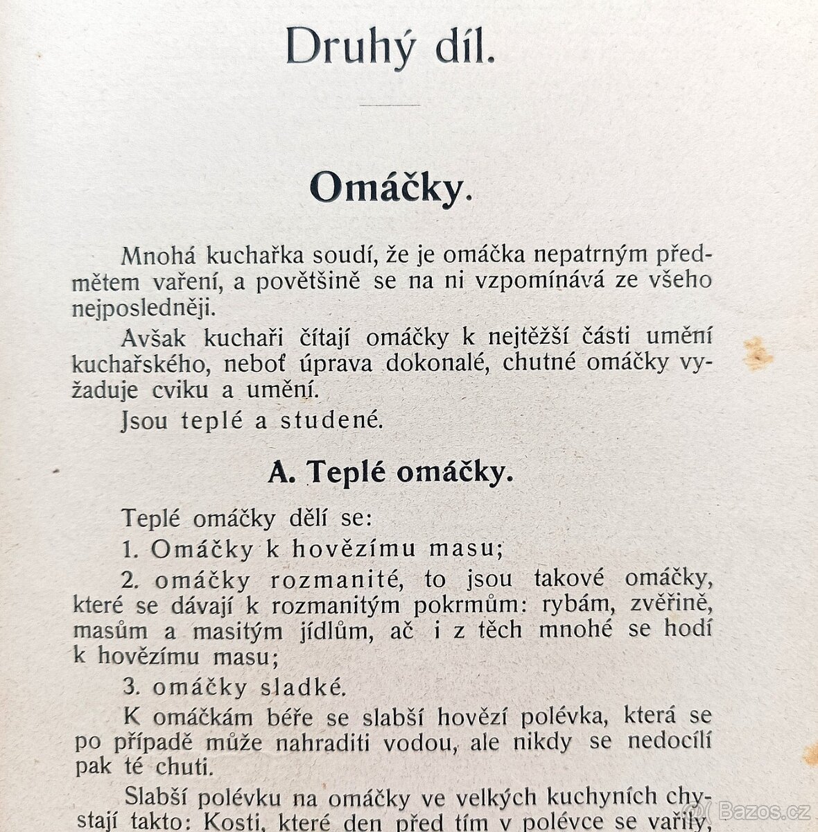 Kuchařská kniha z roku 1914, dobová vazba, zlacený popis