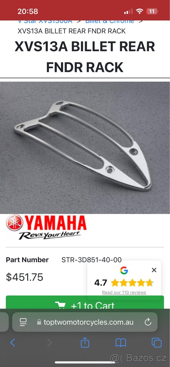 Yamaha XVS 1300 zadní nosič