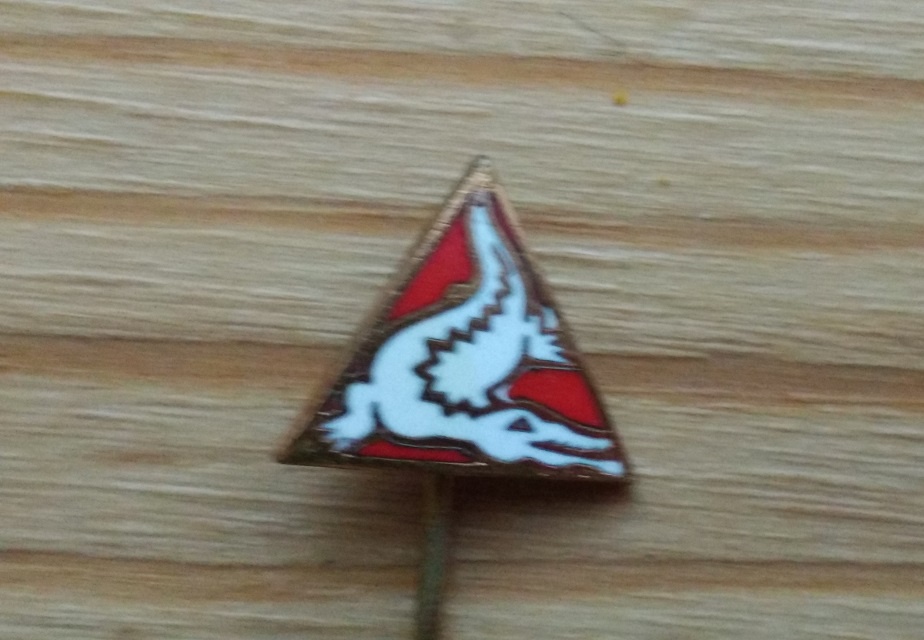Unikátní retro odznak bílý krokodýl originál Československo