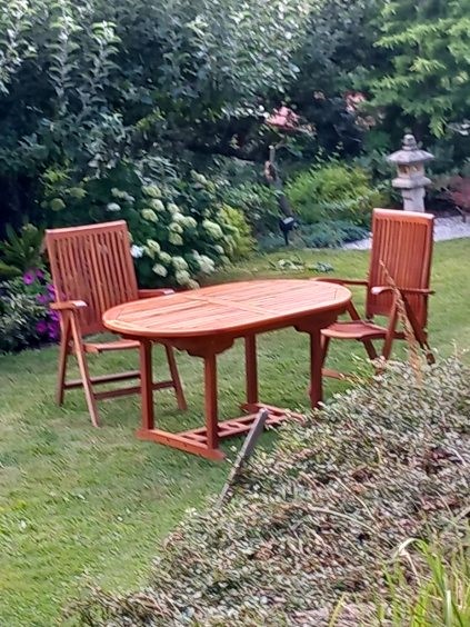 prodám teakový stůl a teak křesla