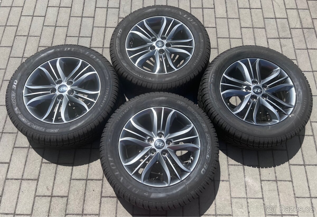 Hyundai Tucson, i35 - 17"alu + zimní 225/60 R17 Dunlop 8-9m