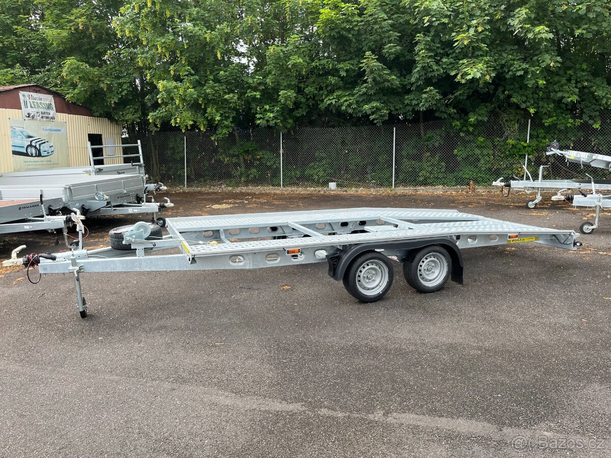 Autopřepravník, přívěs přeprava aut, ložná 455x205cm,130km/h