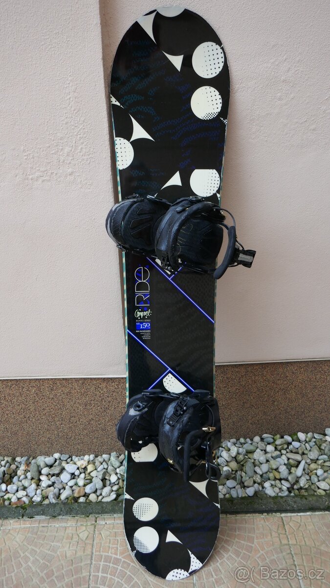 SNOWBOARD RIDE COMPACT150CM/VÁZÁNÍ B-FAMOUS GNU