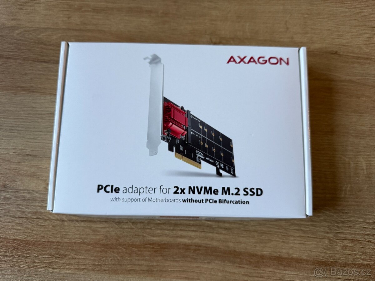 AXAGON PCEM2-ND adaptér M.2 NVMe PCIe x8 RAID | Nový, Záruka