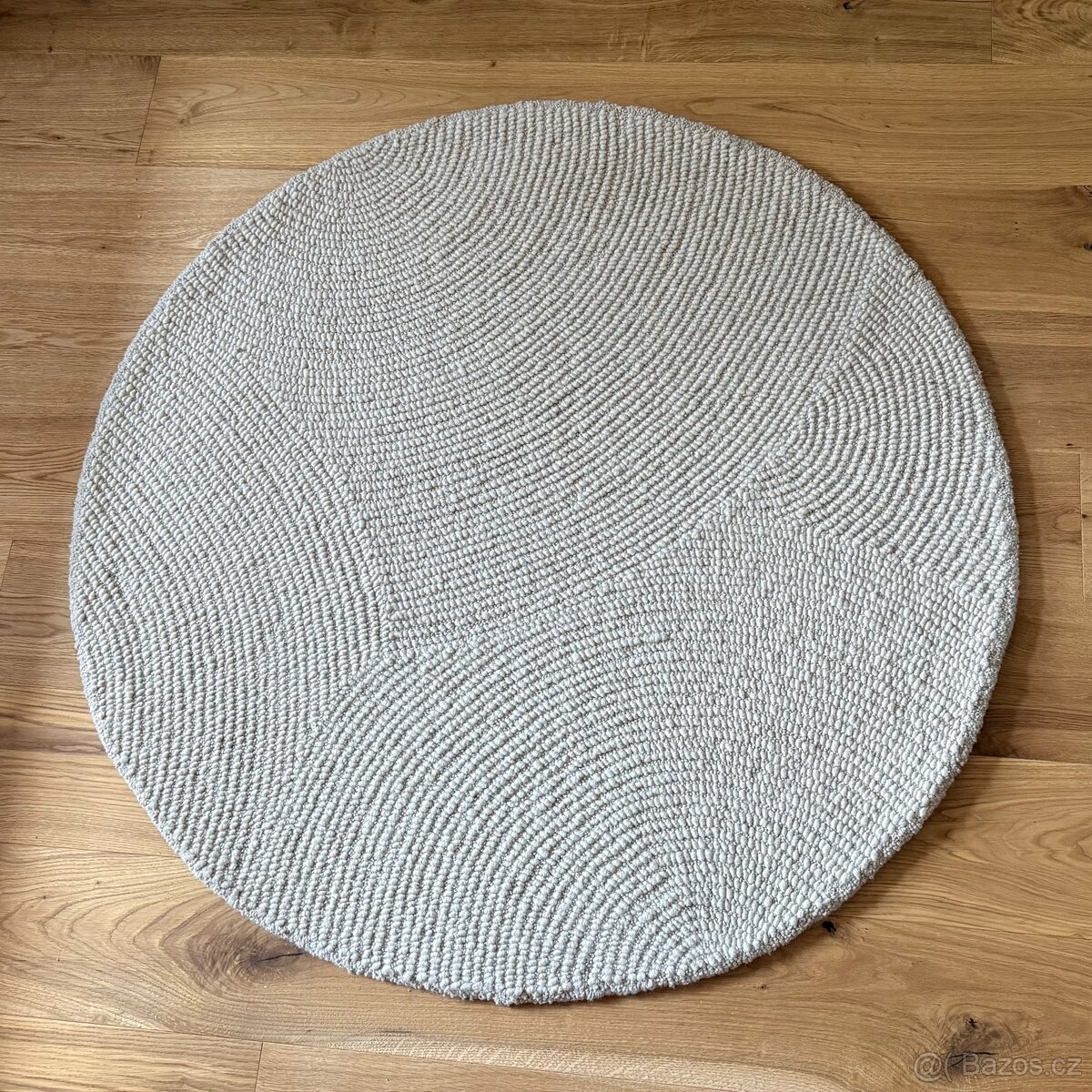Kulatý vlněný koberec Eleni (Westwing), 120 cm, sv. béžová