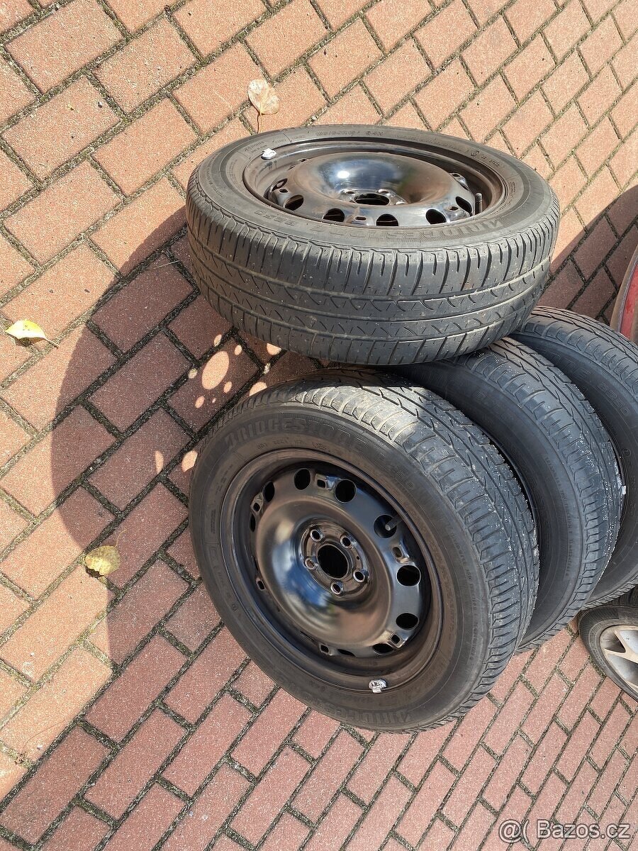 Plechové disky 15” 5x100 a letní pneu 185/60/R15